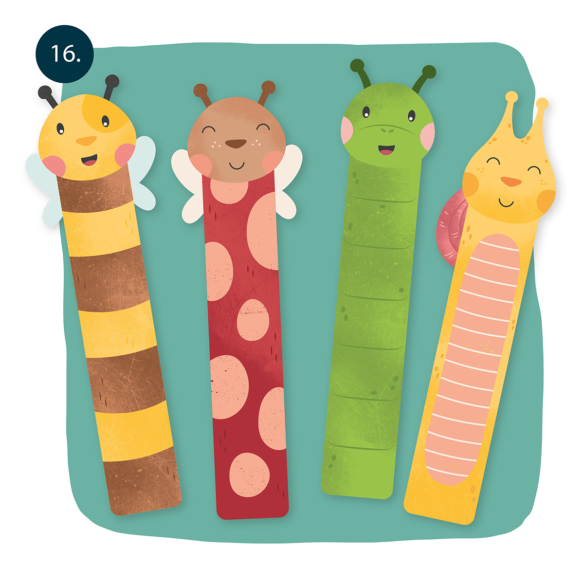 boekenlegger set insecten