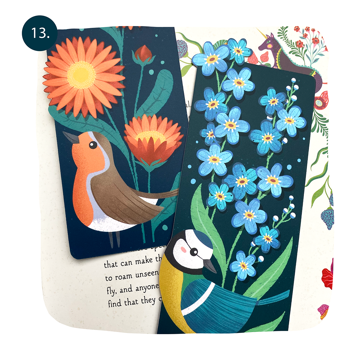 boekenlegger set vogels