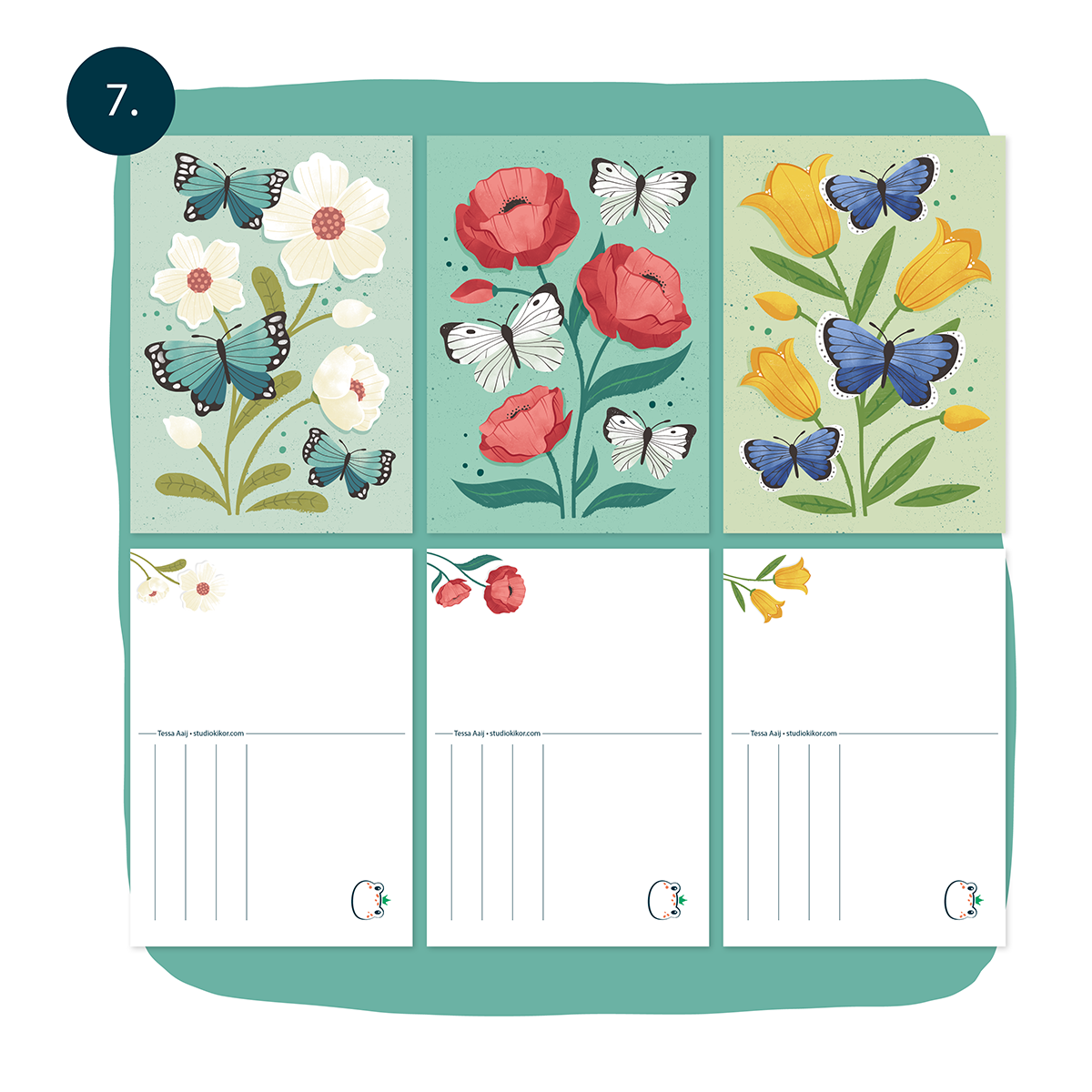 kaartenset bloemen