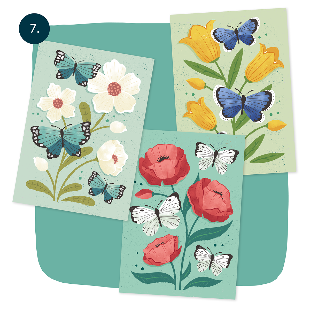 kaartenset bloemen